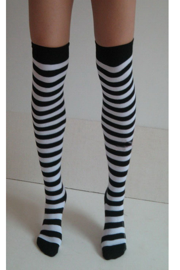 Accessory Zebra Striped Stockings - Click Image to Close